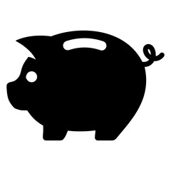 Logo ahorro. Icono de silueta de hucha cerdito