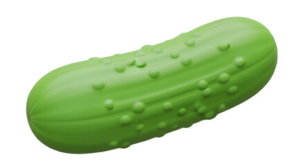 A single green pickle with bumps on a black background in studio lighting and a simple composition