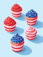 patriotic cupcakes with american flag