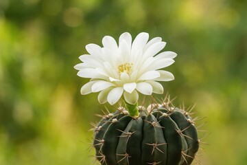 Vibrant blooms of gymnocalycium cactus hybrids against a natural setting