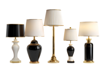 Elegant Gold and Black Table Lamps, Modern Decor, Home Lighting