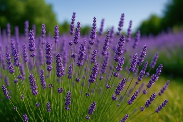Naklejka premium Violet-colored flower meadow filled with purple blooms