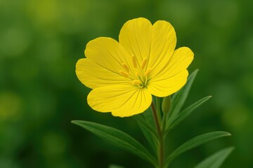 Obraz premium Close-up of a narrow-leaved sundrop blossom with intricate details on a natural setting