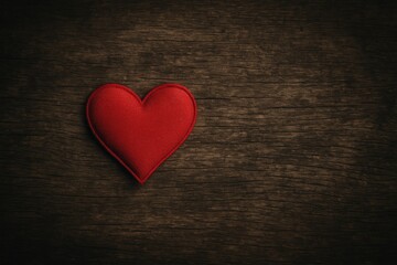 Vintage dark heart design on wood background with vignette effect