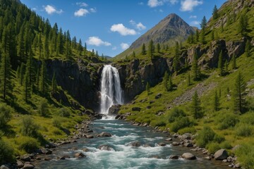 Fototapeta premium The Characteristics of the Altai Mountain Range