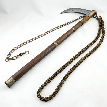 kusarigama on white background