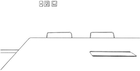 漫画風ペン画イラスト　オフィス街_室内