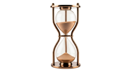 Hourglass with flowing sand isolated PNG with Transparent Background