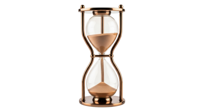 Hourglass with flowing sand isolated PNG with Transparent Background