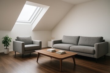 Contemporary attic lounge design