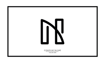 Alphabet letters N or NN logo monogram