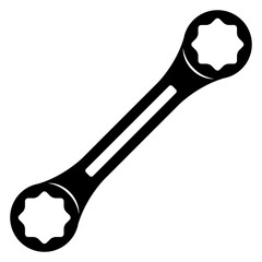 Icono silueta de llave fija de estrella 