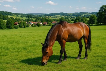 Equine Creature in a Verdant Landscape