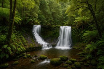 Lush rainforest surrounding the Horseshoe Falls