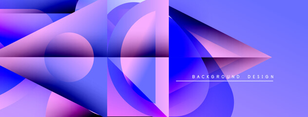 Obraz premium Abstract geometric shapes, vibrant purple hues, modern design. Smooth gradients create dynamic visual effect. Clean lines, elegant composition.