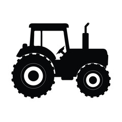 Obraz premium Tractor silhouette vector illustration, Set of black Tractor silhouette 