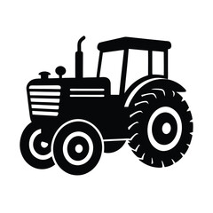 Obraz premium Tractor silhouette vector illustration, Set of black Tractor silhouette 