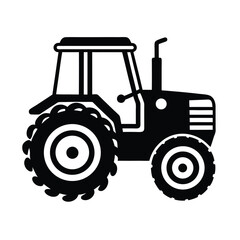 Obraz premium Tractor silhouette vector illustration, Set of black Tractor silhouette 
