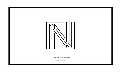 Alphabet letters N or NN logo monogram