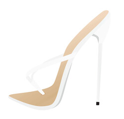 White high heel sandal. vector