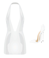Dress and sandals. vector illustration
