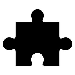 Logo rompecabezas. Icono silueta de pieza de puzzle