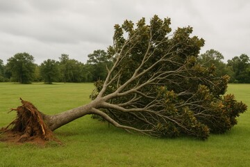 Giant magnolia uprooted by hurricane Sally's fierce winds