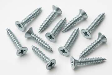 White metal countersunk screws for hardware applications