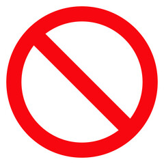 Señal de prohibición en círculo rojo con barra diagonal