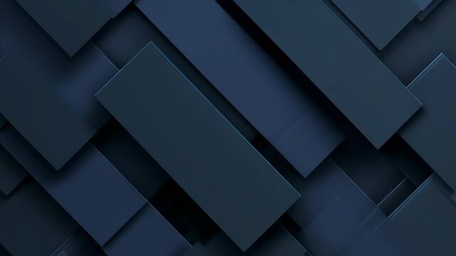 Dark abstract background with layered rectangular shapes and subtle lighting. Minimalist geometric composition