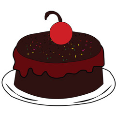 cake chocolate pie vector birthday cake