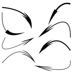 Collection of stylized black arrows in various directions