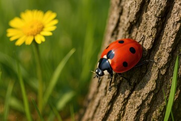 Obraz premium Close-up Shot of a Beetle on a Branch