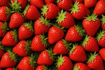 Abundant Harvest of Juicy Fresh Strawberries