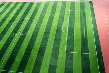 Aerial view of school soccer field