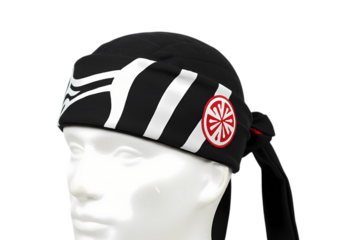 Black and White Headband with Red Symbol isolated on transparent background