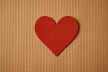 Fototapeta premium Valentine's Day Card featuring a Heart on a Cardboard Surface