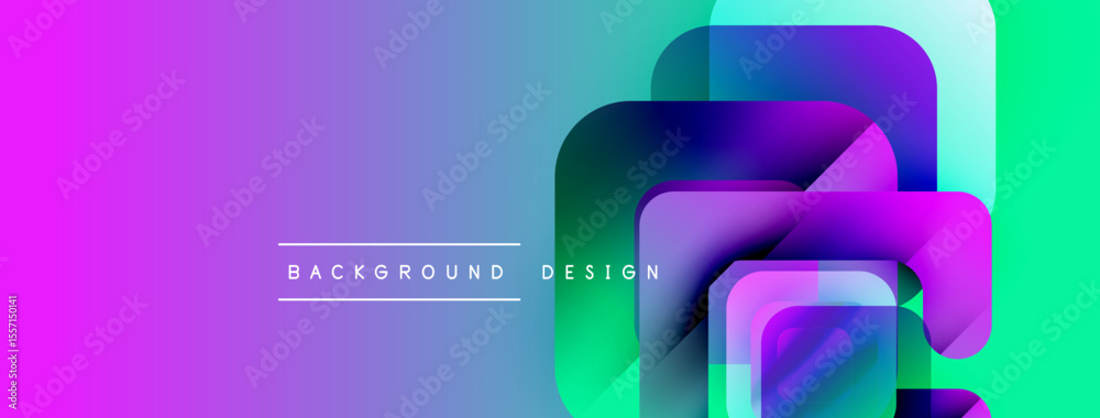 Aufkleber vibrant abstract shapes overlap, creating dynamic gradient background. purple, blue, green hues domi