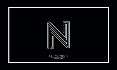 Alphabet letters N or NN logo monogram