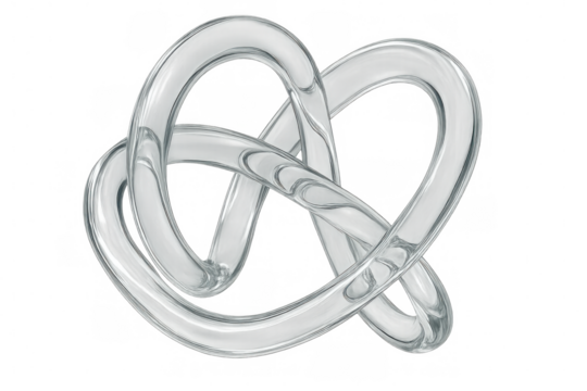 Intricate glass form with transparent background, ideal for design projects needing a touch of elegance and modernity