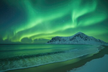 Naklejka premium Spectacular Aurora Borealis Display in the North