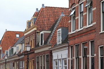 Fototapeta premium Grote Oost Street House Facades Close Up in Hoorn, Netherlands