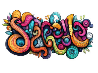 Colorful abstract swirls digital art cutout png with transparent background contemporary design vibrant environment