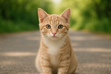 Adorable feline with a rosy-nosed charm
