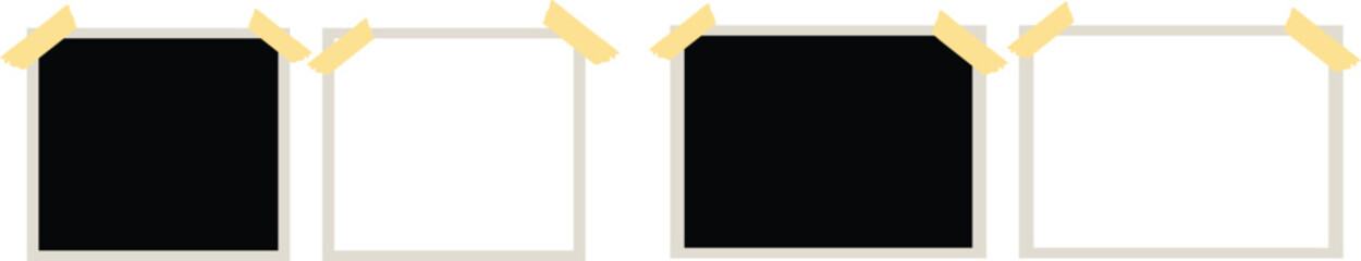 Obraz premium 4 photo frames set, Set of 4 Photo Frames – Blank Picture Frame Mockup for Wall Art and Interior Decoration