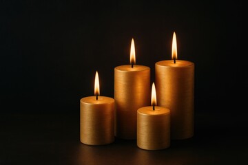 Illuminating a dark wall with glowing candles