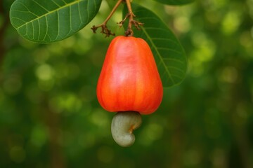 The unique process of cashew nut development from its fruit