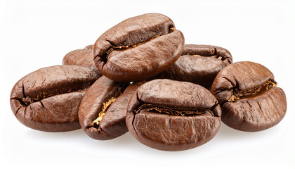 Obraz premium Coffee Beans Isolated on White Background with Clipping Path and Full Depth of Field