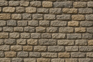Overview of a rocky brick wall
