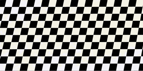 Racing flag sport background horizontal grunge checkered pattern vector design with empty space